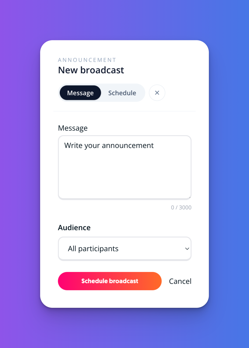 Broadcast tool