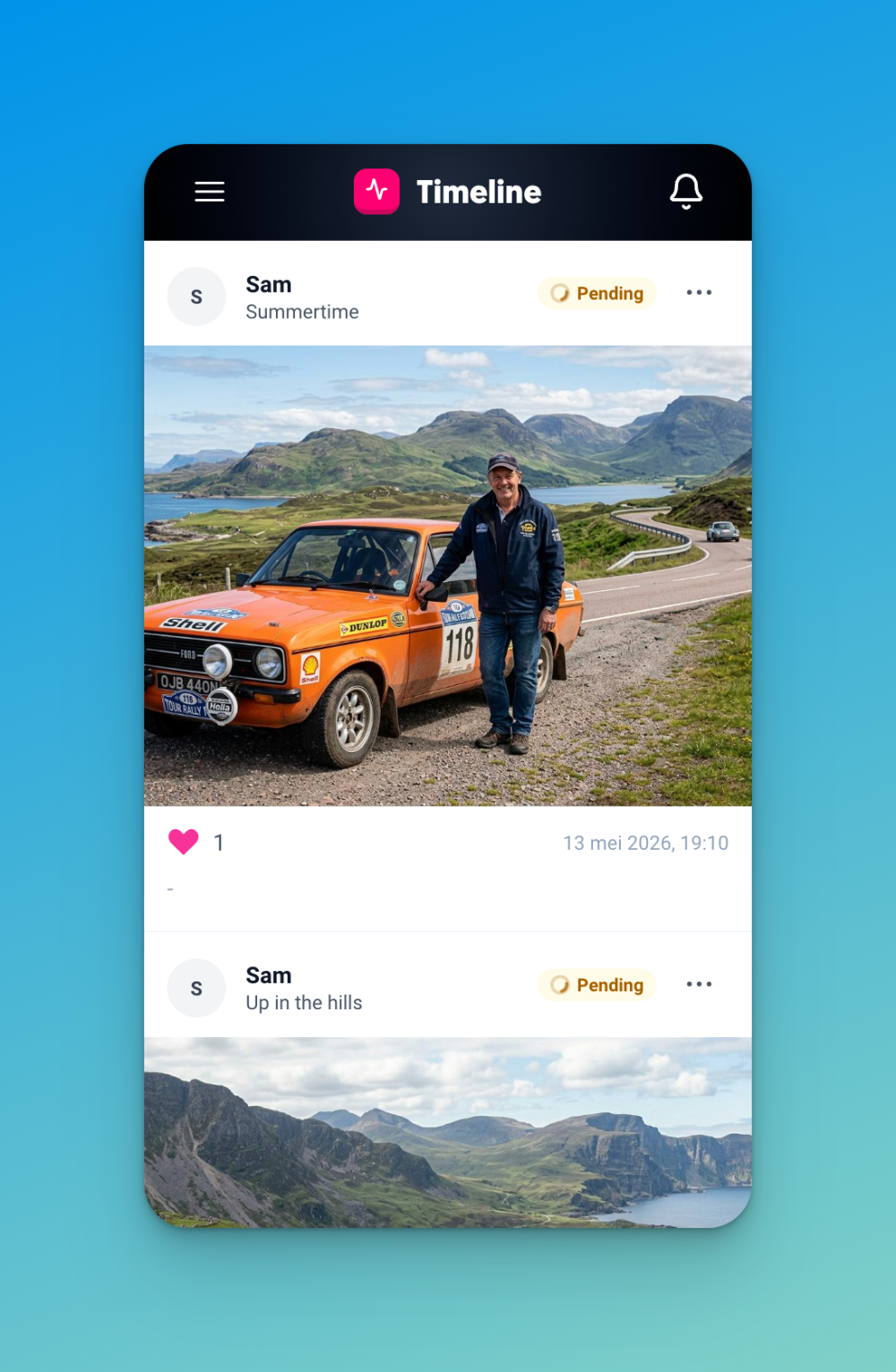 Activity timeline